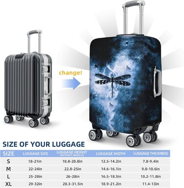 Чохол для валізи Чорна Стріха, міцний захист для багажу, підходить для валіз розміром 45.7-81.3 см, малий, Чорний