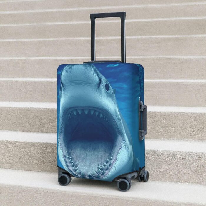 Чохол для валізи BAFAFA Акула, захисний еластичний чохол від подряпин та пилу для багажу, чорний, розмір 80