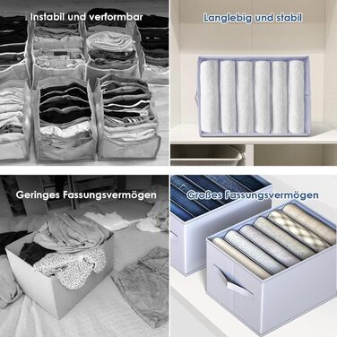 Органайзер для гардеробу, 6 предметів, для штанів, сорочок, спідньої білизни органайзер для шафи, система організації шухляд, органайзер для шухляд, 6 предметів (34*17*12 см - 7 відділень)