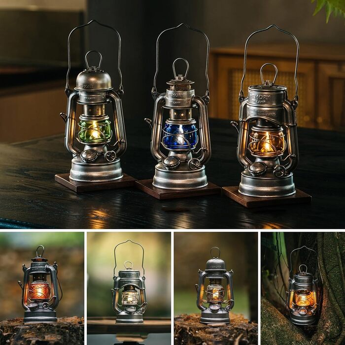 Ретро-ліхтар Thousand Winds Storm, гасова лампа для вулиці (версія Storm), гасовий ліхтар Memory для використання на свіжому повітрі, кемпінгу, походів, патіо, пікніка - вітрозахисний, з ручкою для перенесення, ретро-срібло TW6011 ретро-срібло