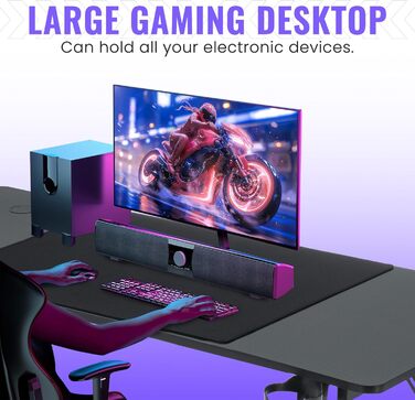 Ігровий стіл, ігровий стіл 120x60 см, комп&39ютерний стіл з підставкою для чашок та гачками для навушників, ергономічний ігровий стіл, Z-подібний ігровий стіл для дому та офісу