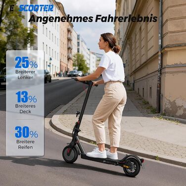 Електросамокат з дозволом на використання в дорожніх умовах, 10/8,5-дюймовий електросамокат, пікова потужність 500 Вт, максимальний запас ходу 40/30 км, подвійне гальмо та амортизація, підключення до додатку, складаний 3S, світлодіодне світло та світловід