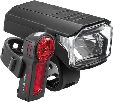 Комплект велосипедних ліхтарів TRELOCK LS 480 LIGHTHAMMER 80 LUX задній ліхтар LS740 з функцією стоп-сигналу Функція заряджання через USB Видимість 100 м Світлодіодний індикатор заряду батареї Схвалено StVZO