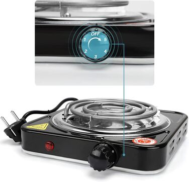 Електрична вугільна запальничка RANJIMA, електрична вугільна запальничка преміум-класу потужністю 1000 Вт для вугілля, електрична мобільна плита, нагрівальна пластинчаста пальник з вугільною сіткою для кокосового вугілля, бамбукове вугілля, чорне вугілля