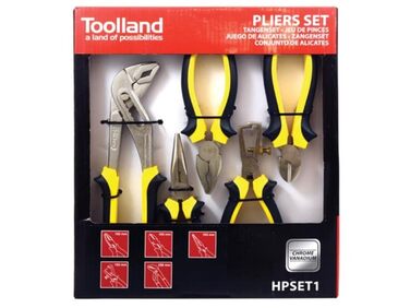 Набір плоскогубців Toolland HPSET1 з хромо-ванадієвої сталі (5 шт.)