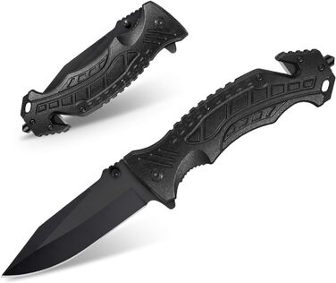 Надзвичайно гострий кишеньковий ніж 5-в-1 Багатофункціональний ніж з чорним лезом з нержавіючої сталі для активного відпочинку та