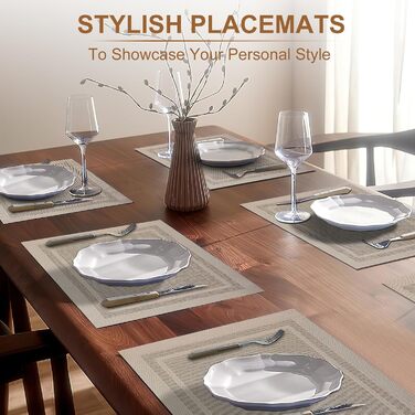 Серветки миються Набір з 6 вінілових серветок для обіднього столу Кухонні серветки Міцні серветкиСтолові аксесуари - набір з 6 сер