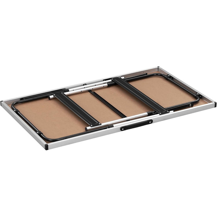 Туристичний стіл, алюмінієвий розкладний стіл, регульована висота, 100x60x73-94 см, розкладний стіл для пікніка, стільниця з МДФ, дуб, 100 x 60 см