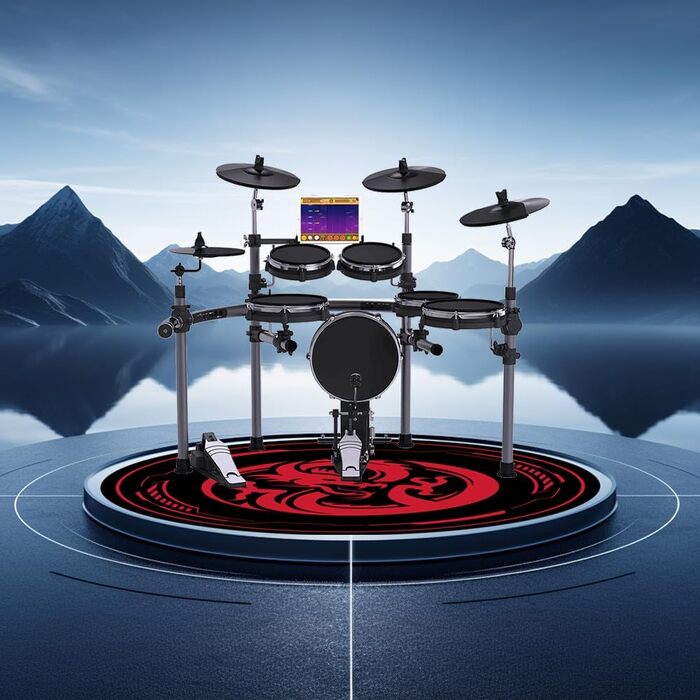 Захисний килимок для ігрових офісних крісел, килимки для крісел для килимів з низьким ворсом та паркетних підлог, круглі килимки для підлоги 120 x 120 см для ігрових кімнат, спалень, віталень та офісів, чорний/червоний