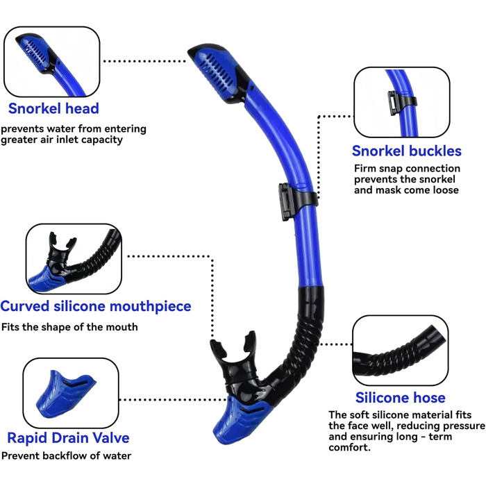 Набір для дорослого з маскою для підводного плавання, комплект для підводного плавання з маскою для дайвінгу та сухим снорклінгом, маска для підводного плавання з кріпленням для камери, маска для підводного плавання із загартованого скла із захистом від з