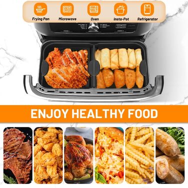 Аксесуари для фритюрниці VIRIECH 3 шт. для Ninja Foodi Flexdrawer AF500EU, двозонні аксесуари для фритюрниці, багаторазова силіконова форма для фритюрниці 3 в 1 для аксесуарів для фритюрниці Ninja