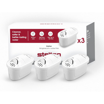 Фільтр-картриджі для води Stelton Magnesium+, сумісні з фільтр-глечиком Stelton та Brita Maxtra/Maxtra+, упаковка з 3 штук, білі