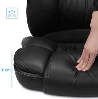 Офісне крісло SONGMICS, крісло керівника, обертове крісло, комп&39ютерне крісло, сертифіковане SGS EN12520, регульована висота, м&39яке, чорне OBG24B, 53 x 50 x (114-124) см