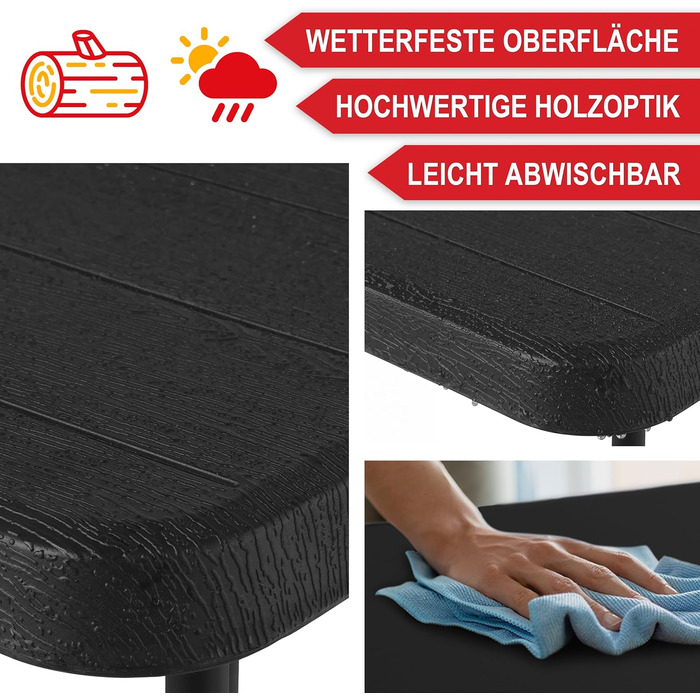 Набір для пивного саду з дерев&39яним виглядом на 8 осіб 3 предмети стіл з 2 лавками в комплекті набір пивних столів виготовлений з міцного пластику складаний ручка для перенесення 180 x 74 x 74 см