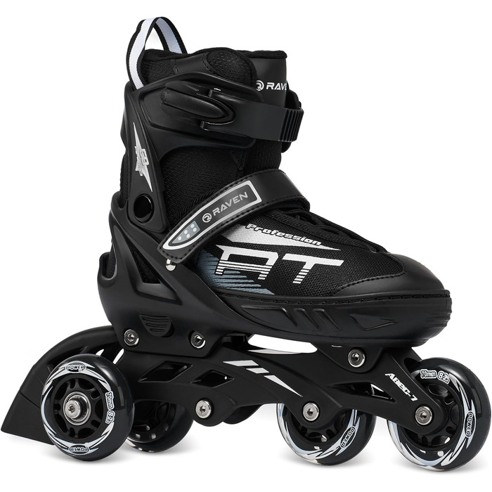 В-1 Роликові ковзани, трискейти, роликові ковзани, ковзани для льоду для дітей та дорослих, регульовані розміри 38-42 (25 см-27,5 см), чорні, 4-