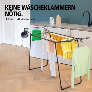 Сушарка для білизни Brabantia HangOn, 18 м (біла) компактна розкладна сушарка-підвіс для великих та малих об'ємів прання
