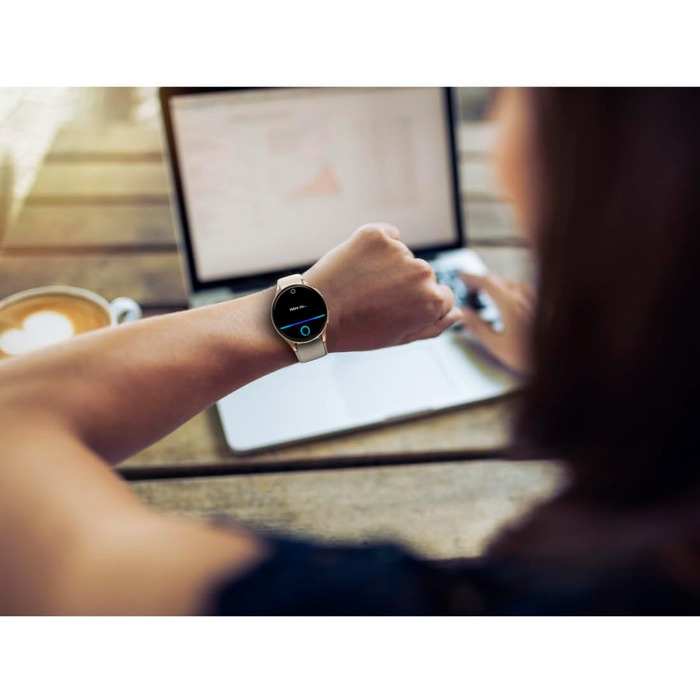 Розумний годинник Hama 8900 з GPS, водонепроникний IP68, функція телефону (сенсорний AMOLED-дисплей, голосове керування, спортивні режими, трекер сну, пульсометр, WhatsApp, годинник для бігу, пульсометр, фітнес-годинник) золотого кольору