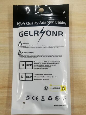 Подовжувач із захисним контактом GELRHONR, зовнішній подовжувач із плоскою вилкою Захисний контакт для зовнішнього водонепроникності, 16A 250V захисний контакт типу F (CEE 7/7) від тата до гнізда (2M)