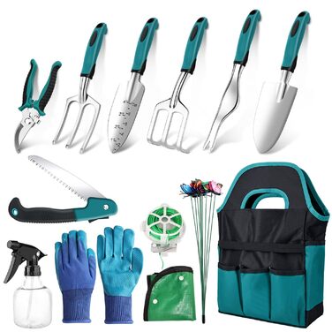 Набір садових інструментів Gartenwerkzeug, 22 предмети комплект для догляду за садом з органайзером-сумкою, ідеальний подарунок для садівників та садівниць