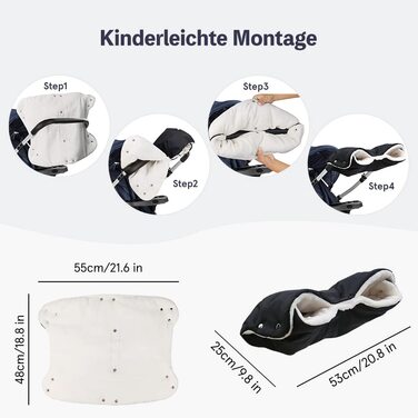 Грілка для рук для дитячої коляски,Універсальний розмір грілки для рук для дитячих колясок аксесуарів муфта для коляски з теплою ф