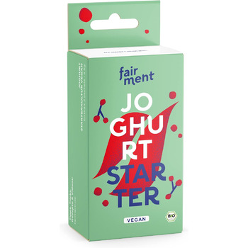 Для виробництва веганського йогурту - Make Yoghurt Yourself - містить 3 пакетики йогуртової закваски для виробництва до 30 шт. 1 літра кокосового йогурту, соєвого йогурту