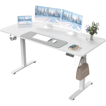 Стіл Devoko регульований по висоті 180 x 80, стійкий електричний регульований по висоті стіл 74-133 см з 3-ступінчастим регулюванн