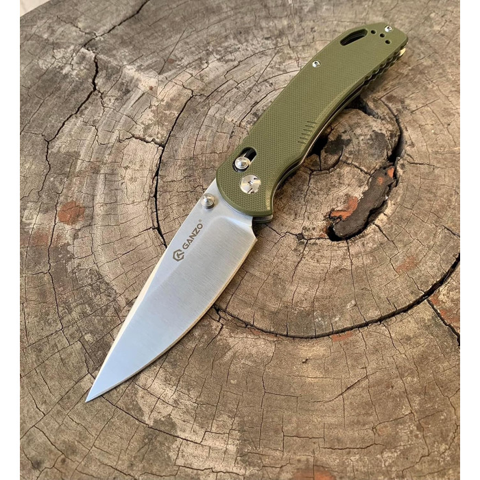 Ніж Ganzo G7531 Колір рукоятки зелений - Довжина клинка 8.9 см - Механізм замикання G-Lock - Сталь клинка нержавіюча сталь 440C