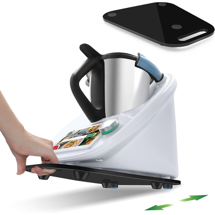 Для розсувної дошки Thermomix TM6, аксесуарів для акрилової розсувної дошки, швидкопереміщеної рухомої дошки для кухонного комбайна Thermomix Vorwerk TM 6 TM5 Аксесуари Pad Board (чорний)