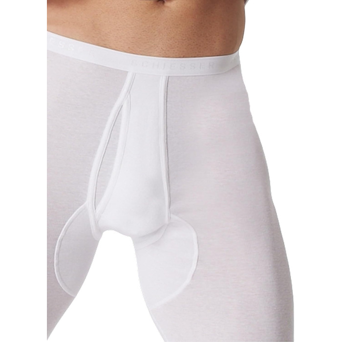 Чоловічі довгі трусики Schiesser з широким поясом - Оригінальні тонкі ребристі L Білі005135