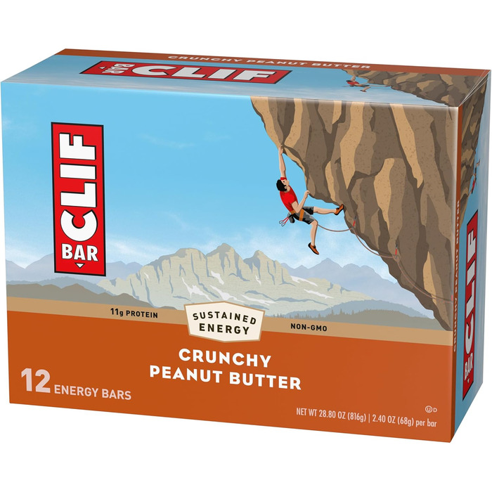 Енергетичні батончики Clif Bar Crunchy Peanut Butter, 12 батончиків / коробка Crunchy Peanut Butter 12 шт. (1 упаковка)