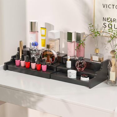 Рівнева висувна підставка для спецій, органайзер для спецій на місці, органайзер для банок для спецій, підставка для спецій для кухні, шафи (чорна), 3-