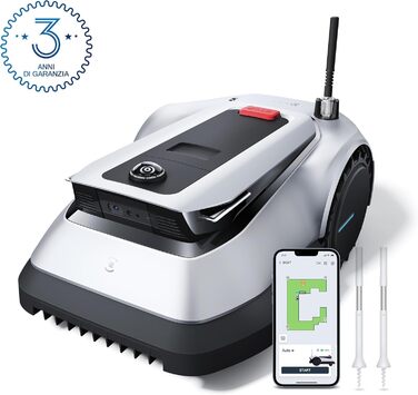 Роботизована газонокосарка ECOVACS Goat G1-2000 зі стійким гаражем та модулем автоматичного підключення, бездротовий периметр для