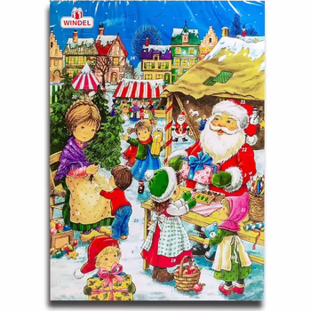 Адвент-календар, 24 фігурки з молочного шоколаду, мотив різдвяного ярмарку Windel