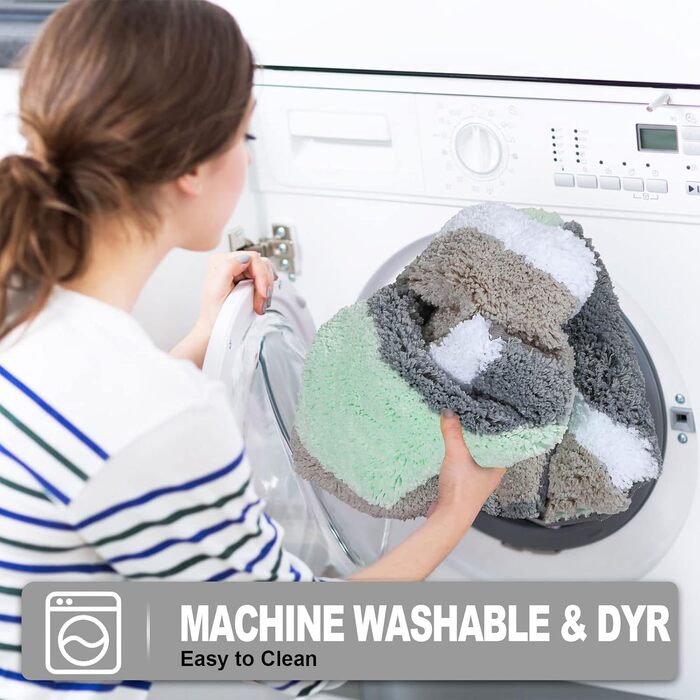 Комплект килимків для ванної Pauwer Soft, 3 шт., мікрофібра, нековзні, водопоглинаючі килимки для ванної, можна прати в пральній машині, килимок для ванни та туалету для душу, ванни та туалету (зелений) зелений 50 x 80 см 45 x 65 см 50 x 60 см