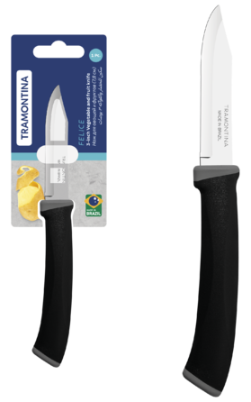 Ніж для овочів Tramontina Felice black, 78 мм (7081474)
