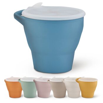 Перекусник Смаколик - зручний контейнер для перекусу в дорозі - з кришкою - чашка для перекусу (блакитний)