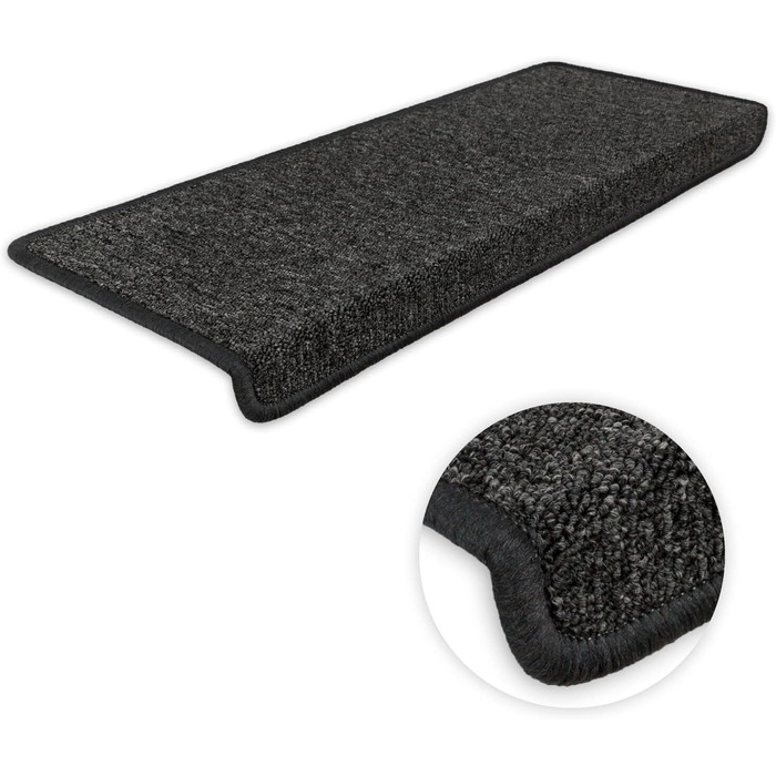 Килимки для сходів Kettelservice-Metzker Monza прямокутні одномісні та SparSet Anthracite 15 шт.