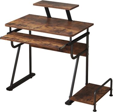 Ігровий комп&39ютерний стіл, невеликий стіл для домашнього офісу з підставкою для монітора, сільський стіл, складна підставка для комп&39ютера, регульоване місце для зберігання, кутовий стіл сучасного дизайну