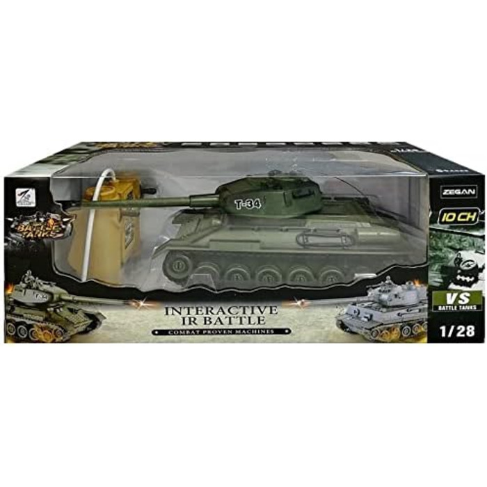 Радіокерований танк T-34 Битва 128 з інфрачервоною системою бою, 2.4 ГГц, колір оливковий