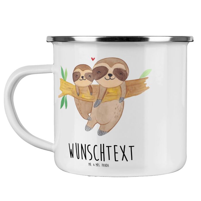 Персоналізована кавова кружка &quotМістер і місіс Панда&quot з мамою-лінивцем - Персоналізовані подарунки, кавова кружка, емальована кружка з принтом, подарунок для доньки, персоналізована кружка, любов, налаштовується