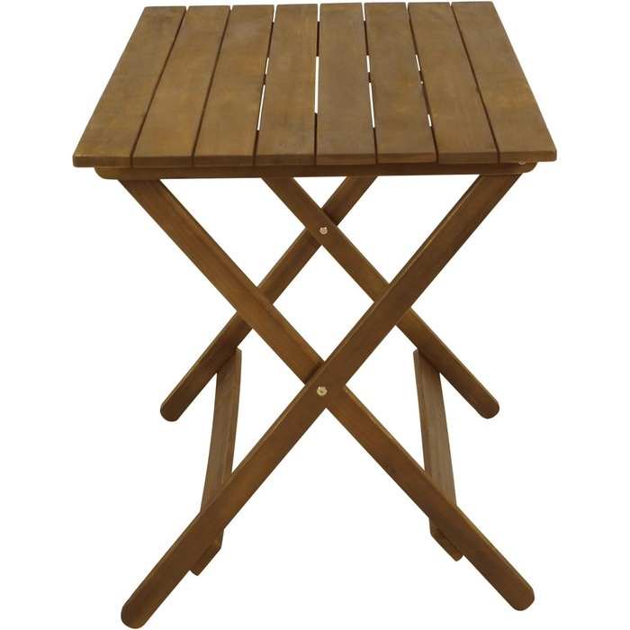 Складаний садовий стіл DEGAMO Bahia 90x60 см, коричневий колір акації, олійний, для вулиці, сертифікований FSC