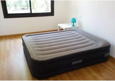 Ліжко з піднятою повітряною подушкою Intex Deluxe - Queen - 152 x 203 x 42 см - з вбудованим електричним насосом одномісне