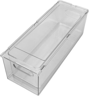 Штабелювана шухляда для зберігання, універсальне використання для ванної кімнати, спальні та офісу. Прозорий контейнер з кількома відділеннями для косметики, туалетного приладдя та іншого (3 літри).