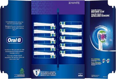 Електричні щітки для зубних щіток Oral-B Pro 3DWhite, Х-подібна щетина, упаковка готова до поштової скриньки, 12 шт.