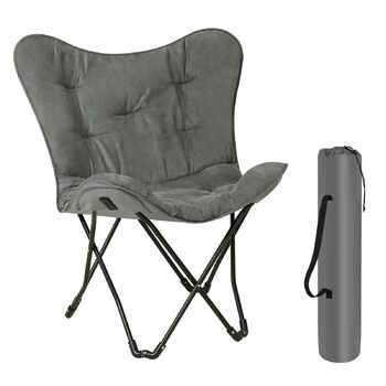 Складаний кемпінговий стілець eSituro, м&39який складний стілець, рибальський стілець з сумкою для перенесення, складний садовий стілець, стілець рибалки, форма метелика, виготовлений зі штучної замші та тканини Оксфорд, 84x88x67 см 1