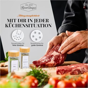 Підставка для спецій з баночками для спецій 21 банка (по 120 мл кожна) з бамбуковими кришками Етикетки Вставки для шейкера Лійка щіточка Металева підставка 36,62511 см Модульна з можливістю запису Маркер у комплекті