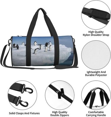 Спортивна сумка для подорожей Шнеєберг, з малюнком пінгвіна, чорна, універсальний розмір