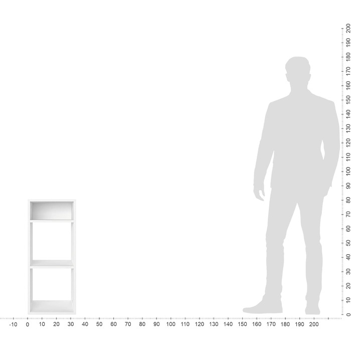 Полиця KOMTO Біла - Маленька книжкова полиця, Полиця-настільна полиця, Кубічна полиця, Офічна полиця 33,8 x 30,7 x 80,4 см, Книжкова шафа RIM2 для дитячої кімнати, Полиця для вітальні, RIM2 Біла