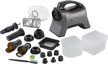 Триступеневий прес-шнек з унікальною кришкою для виходу соку 1,5 л - ідеально підходить для виробництва фруктових і овочевих пюре, сорбетів, напоїв на рослинній основі, багатьох аксесуарів, 1500 -