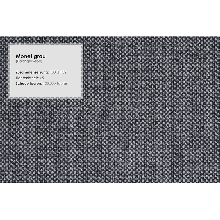 Місний диван Cavadore Ammerland / Диван у сільському стилі з пружинним каркасом / Вкл. регульовані підголівники / 186 x 84 x 93 / Текстурована тканина сірого кольору, 3-